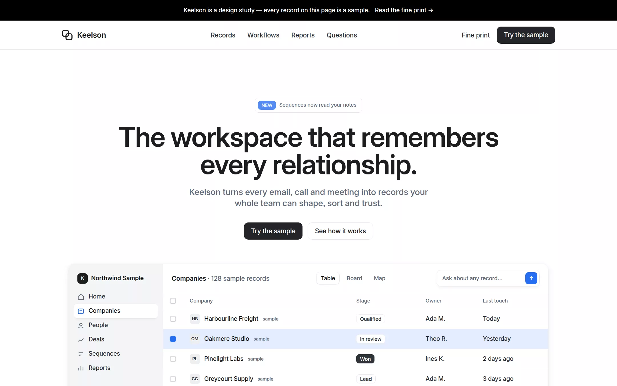 The Attio kickstart: Architectural editorial on white marble: centered display headlines, one cobalt accent and product UI cards that float on blue-tinted shadow.