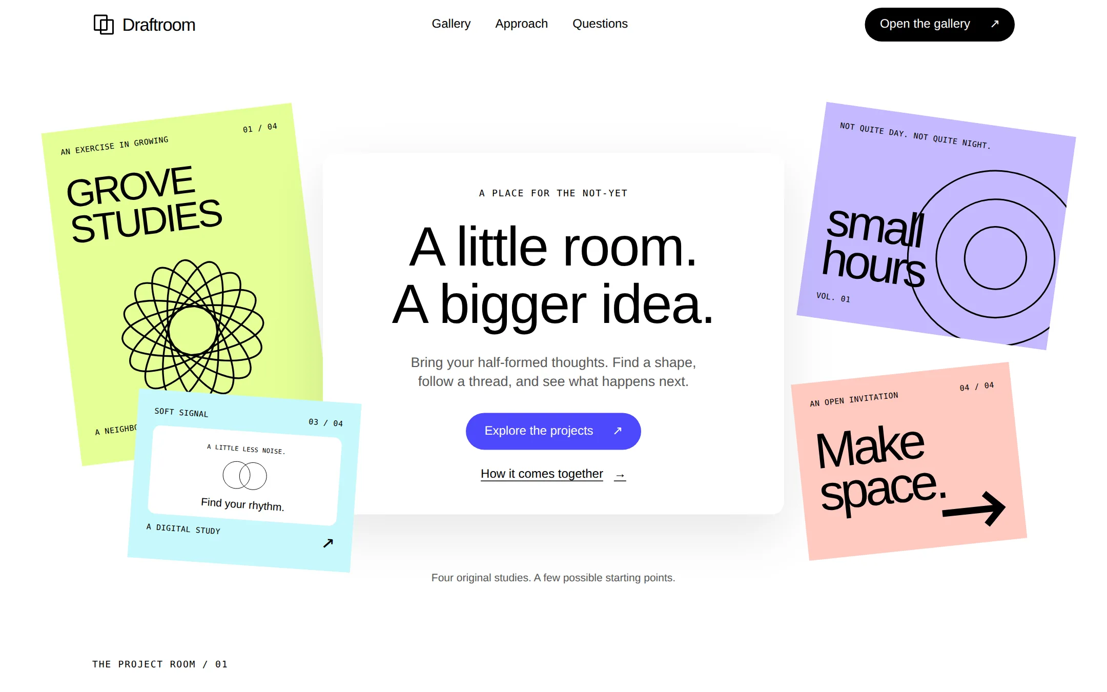 The Figma kickstart: Make room for an idea, in white and electric indigo.